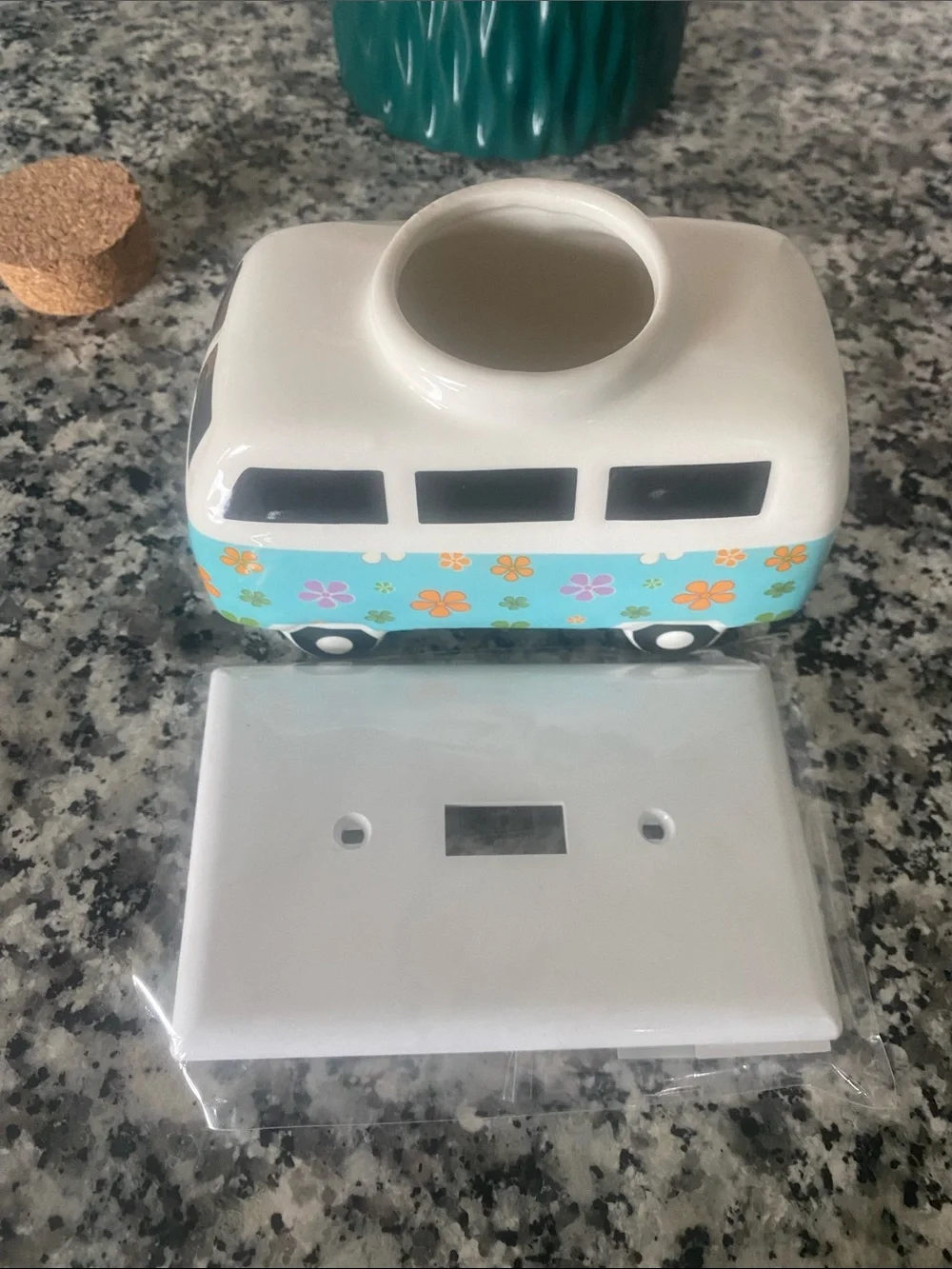 Ceramic Floral Camper Vase Accent